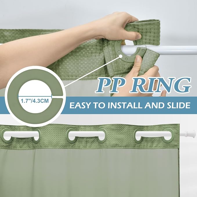 Sage Green Stall Hotel Shower Curtain - Image 3
