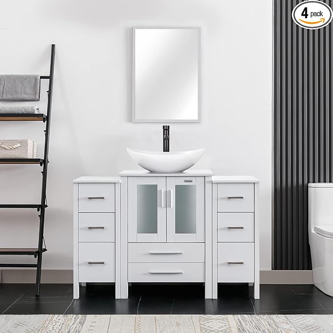 eclife 48" Modern Bathroom Vanity Sink Combo Freestanding Cabinet by eclife
