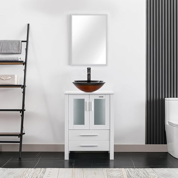 eclife 24" Modern Bathroom Vanity Sink Combo Freestanding Cabinet - Image 2