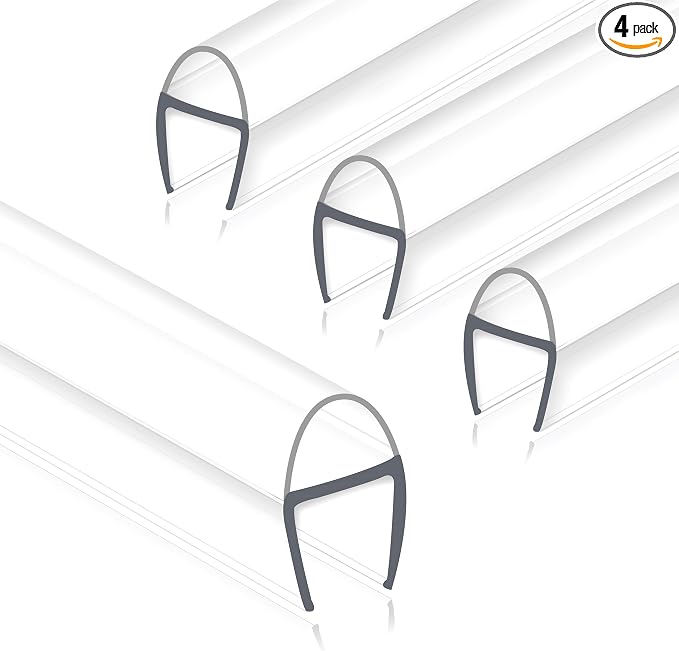 Frameless Shower Door Seal Strip 4 Pack x 39 Inch U by Unknown
