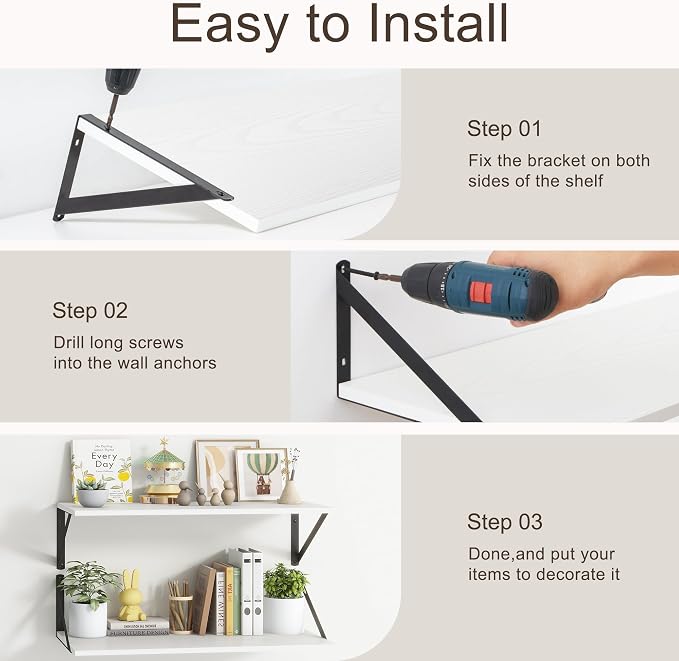 Floating Shelves 55 Inch Long, Wide Large Display Storage Shelves - Image 7