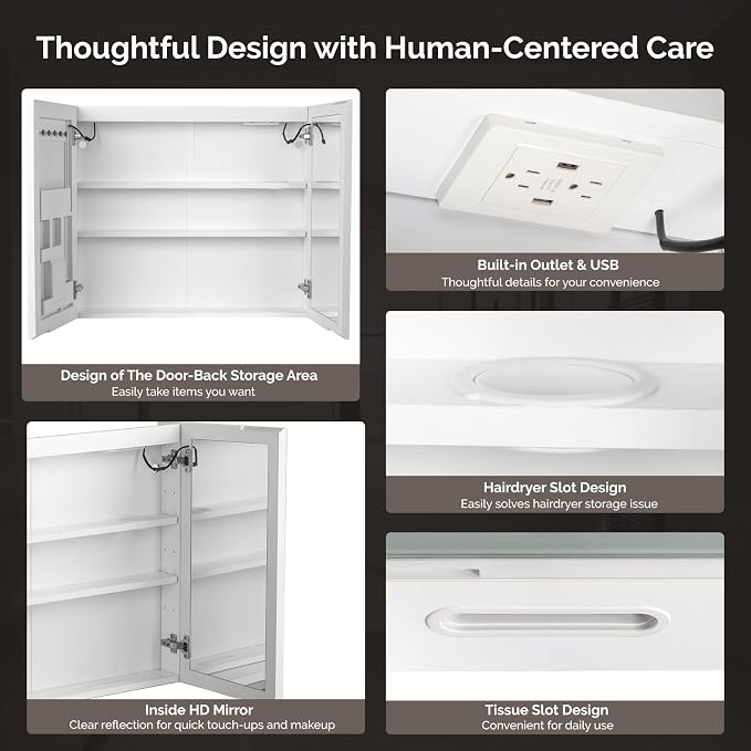 VINGLI Lighted Medicine Cabinet - Image 7