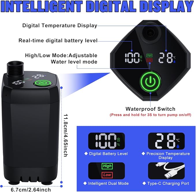 Portable Shower for Camping, Spopal 6000mAh Rechargeable Camping Shower - Image 4