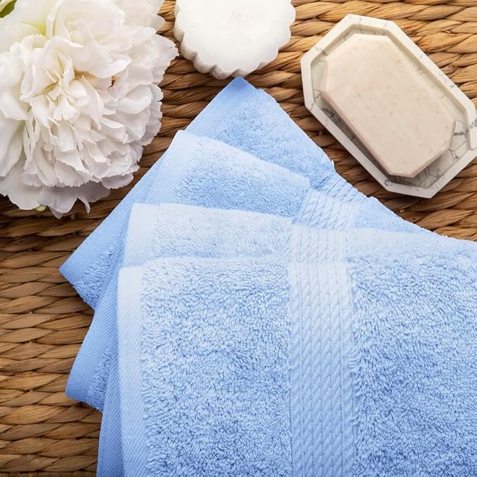 Superior Egyptian Cotton Pile Hand Towel Set of 4, Ultra Soft Luxury Towels - Image 8