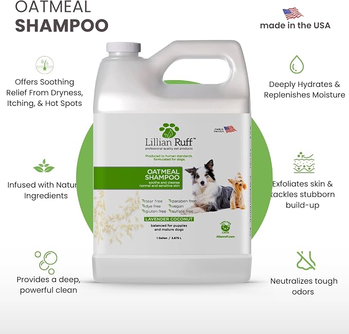 Lillian Ruff PRO Formula Deodorizing Oatmeal Dog Shampoo - Image 2