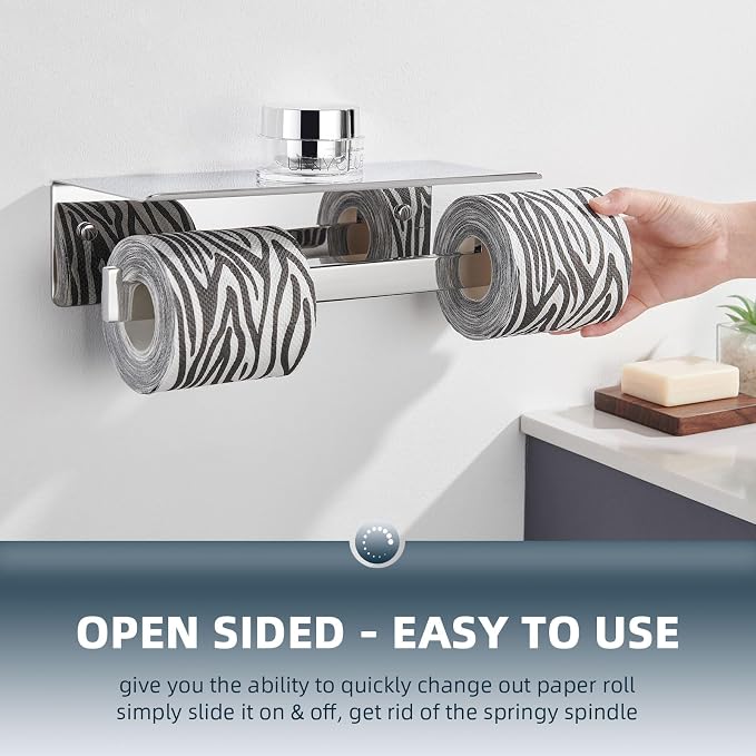 Angle Simple Double Toilet Paper Holder - Image 6