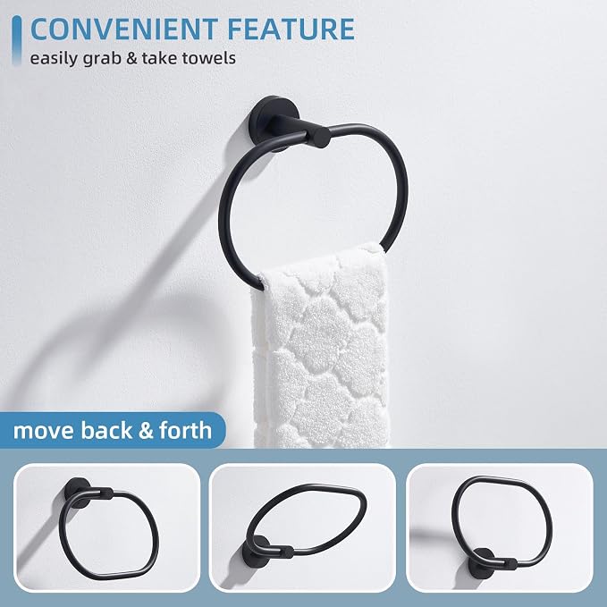 Angle Simple Bathroom Hand Towel Holder, SUS 304 Stainless Steel Swivel Hand - Image 4
