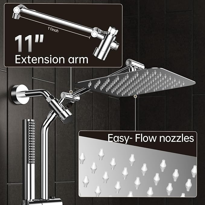 Veken 10'' All Metal Rain Shower Head - Image 4