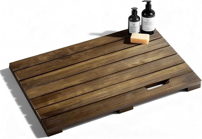 Teak Wood Shower Mat, Bathroom Spa by Unknown