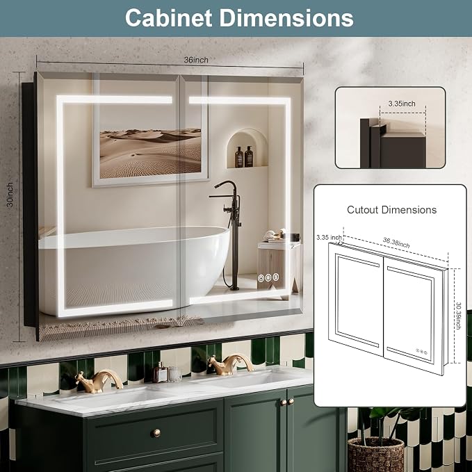 Medicine Cabinet, LED Mirror Cabinet - Image 2