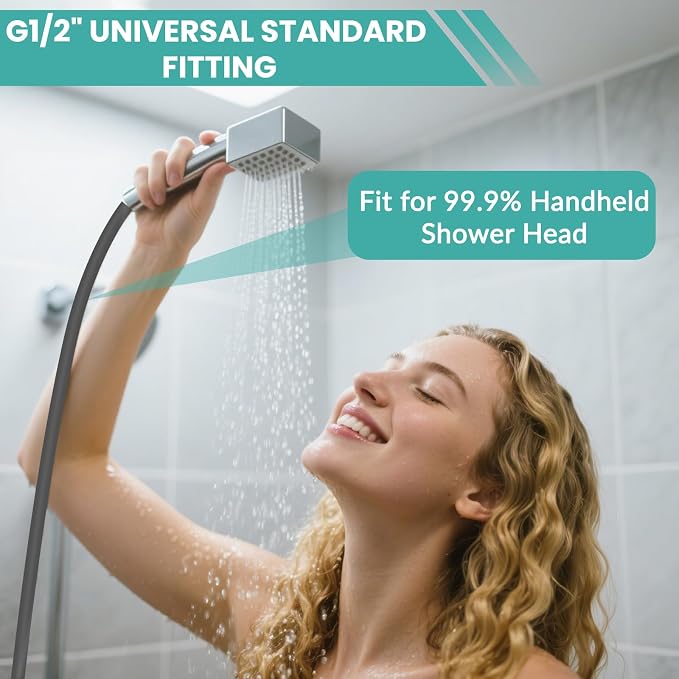 59 Inches Silicone Shower Hose, Ultra-Soft Anti-Kink Designed Handheld Shower - Image 4