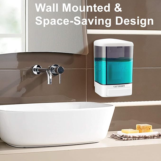 Manual Soap Dispenser Kitchen Bathroom 33.8oz/1000ml Wall Mounted Hand - Image 4