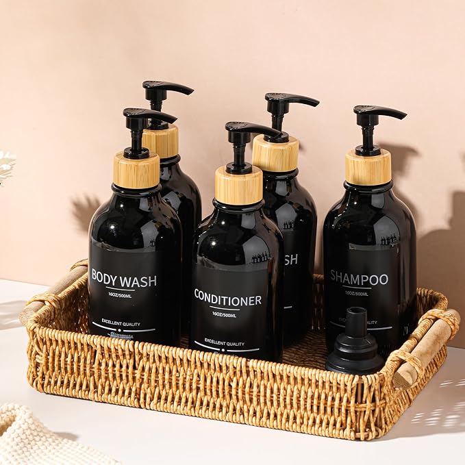 Shampoo and Conditioner Dispenser Bottles, 16.9oz Shower Containers - Image 3