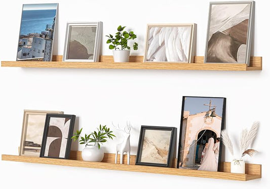 Heimlove Picture Ledge Shelf, Floating Shelves Set of 2, 48 Inches Picture Shelf by Heimlove