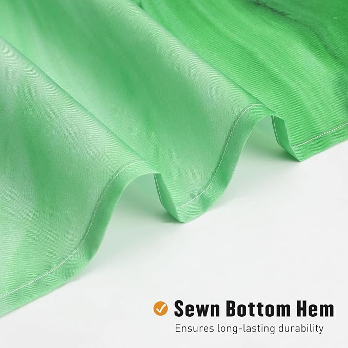 MitoVilla Emerald Green Marble Shower Curtain, Modern Ombre Fabric Cloth Shower - Image 4