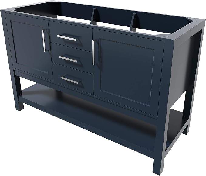 ARIEL 54" Midnight Blue Bathroom Vanity Base Cabinet, 2 Soft Closing Doors and - Image 6