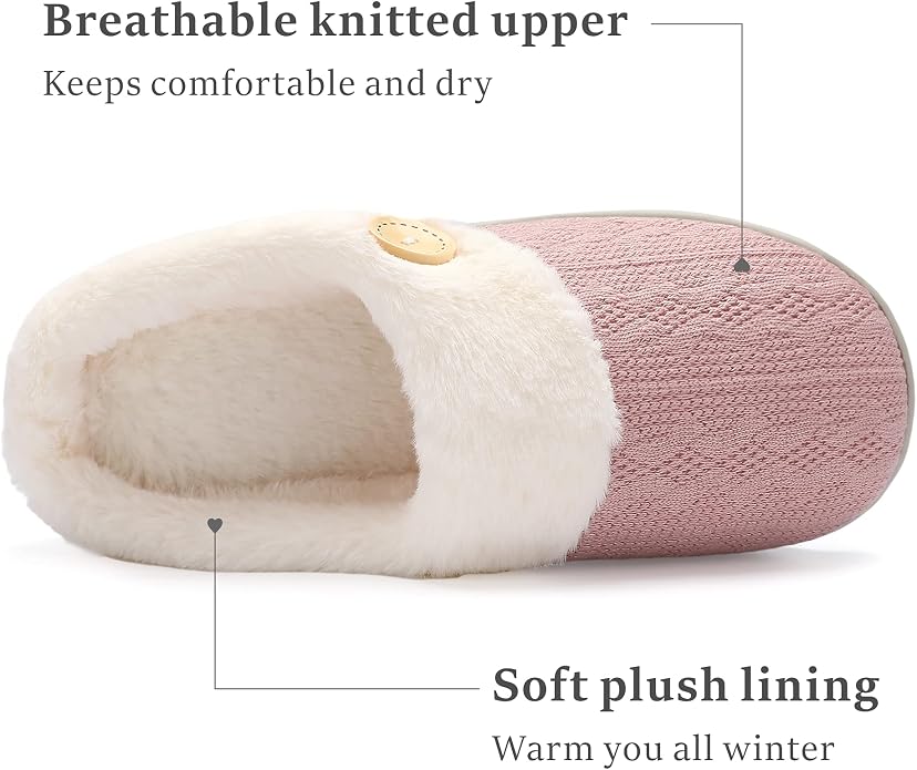 Chantomoo Womens Slipper Warm Comfy Memory Foam House Slippers Knitted Shoes - Image 3
