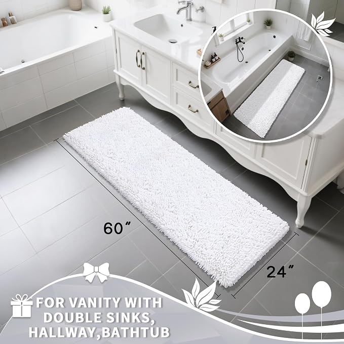 Yimobra Long Bathroom Rugs Runner 60x24 Inch, Extra Thick Soft Absorbent - Image 2