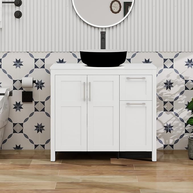 YOURLITE 36" White Bathroom Vanity - Image 7