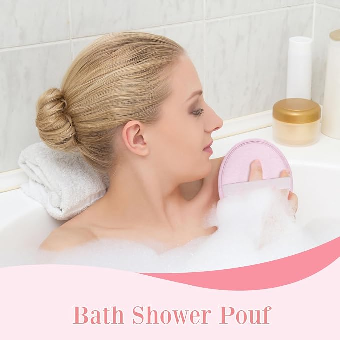 Boao 6 Pcs Bath Shower Pouf Sponge Mesh Pouf Shower Ball Exfoliating Body - Image 5