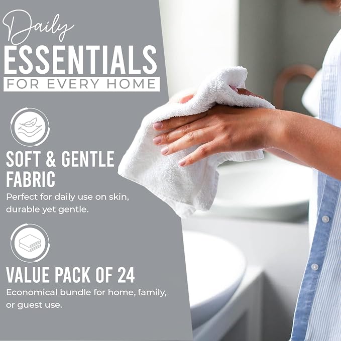 DAN RIVER 24 Pack Wash Cloths for Showering - Image 3
