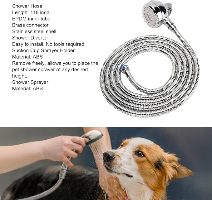 TOPINCN Adjustable Abs Dog Shower Attachment Set Shower Head Accessory - Image 3