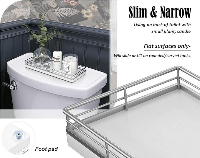 Bathroom Tray for Counter, Oak Wooden 11.2" L Vanity Tray for Jewelry Candle - Image 5