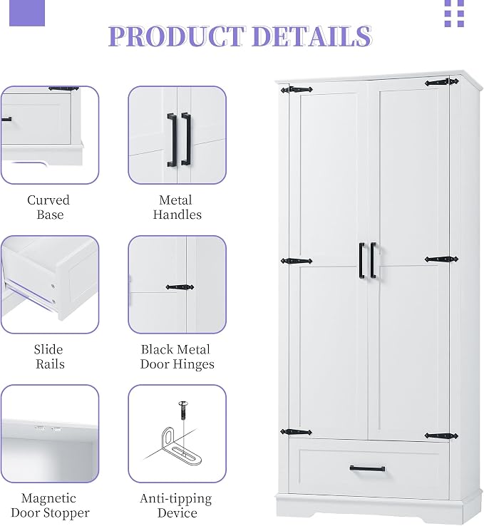 Favfurish 69" Tall Bathroom Storage Cabinet - Image 4