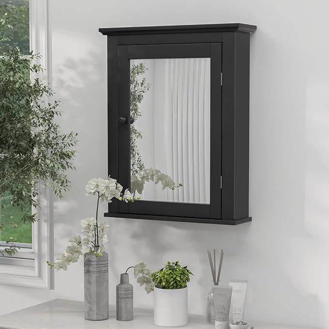Safeplus Black Medicine Cabinet Wall Mounted - Image 2
