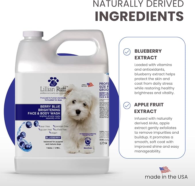 Lillian Ruff PRO Formula Berry Blue Brightening Pet Shampoo - Image 4