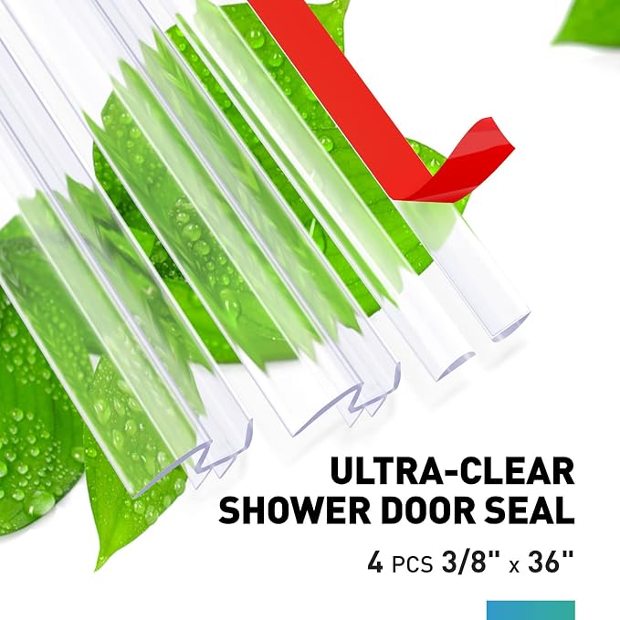 Shower Door Bottom Seal, Frameless Glass Shower Door Seal Strip, Stop Shower - Image 2