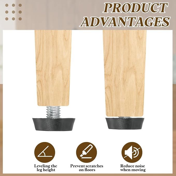 PATIKIL 10 Pcs M6 x 24.5mm Thread Adjustable Furniture Levelers, Furniture Feet - Image 4