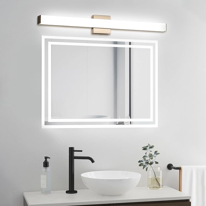 Bathroom Vanity Light Brushed Nickel Square LED 31.5 inch 24W 4000K Natural - Image 6