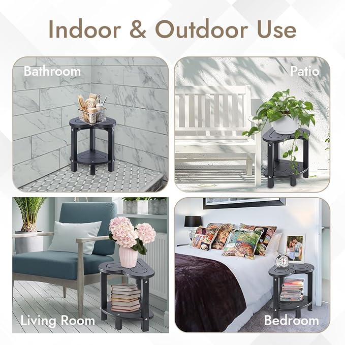 UHA Corner Shower Stool for Inside Shower - Image 6