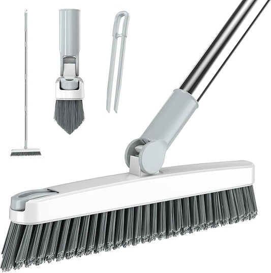 AIR U+ Grout Brush with Long Handle 180° Swivel Scrub Brush with Tweezers to by AIRU