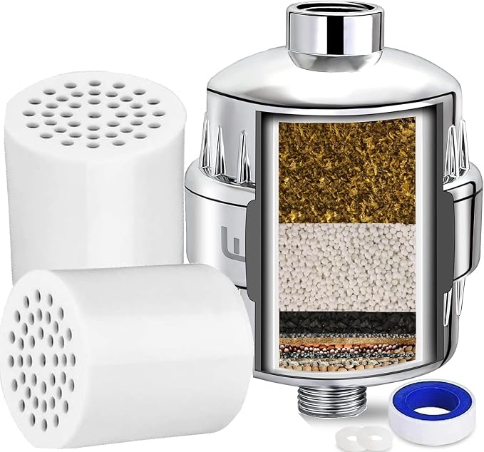 Heavy Duty Shower Filter, Chlorine Hard Water Filter Softener Purifier by Luxau
