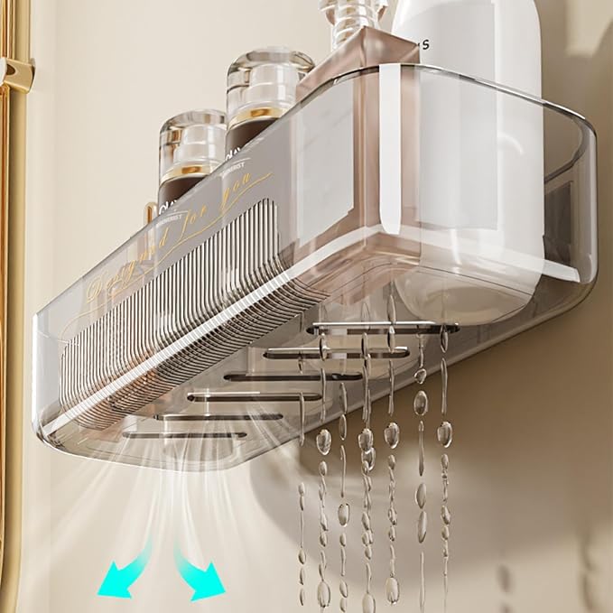 Acrylic Shower Shelves 4Pack, No Drilling Wall Adhesive Shelf, Bathroom Shelves - Image 4
