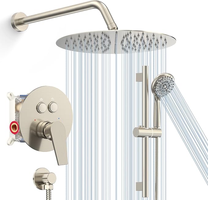 SR SUN RISE Shower System: 12 Inch Rainfall Shower Head by SRSUNRISE