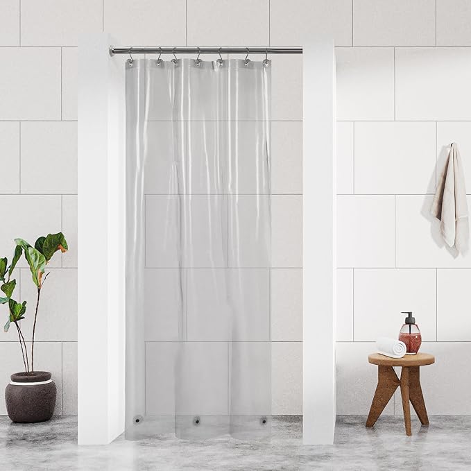 Barossa Design Clear Black Stall Shower Curtain Liner by BarossaDesign