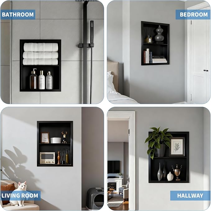 Stainless Steel Recessed Medicine Cabinet Bathroom Medicine Wall Niche Shower - Image 7