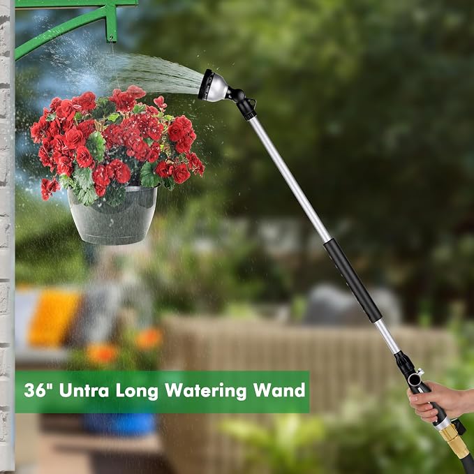 RESTMO 36” Long Watering Wand, Metal Garden Hose Wand - Image 6