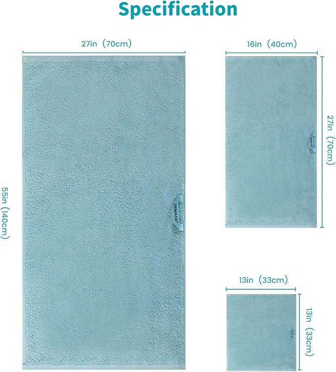 SEMAXE 12-Piece Family Bathroom Towel Set - Image 3