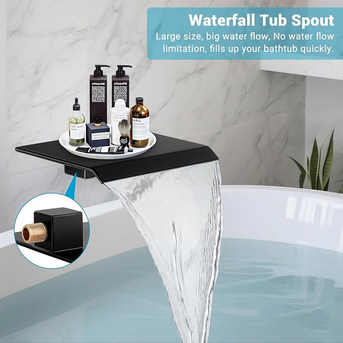 Rain Shower Faucet Set Wall Mounted Rainfall - Image 8