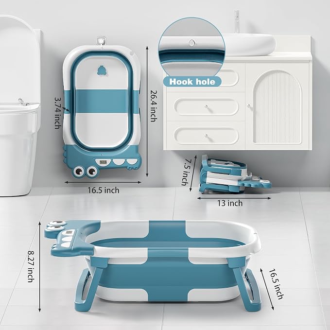 Collapsible Baby Bathtub for Newborn, Foldable Baby Bath Tub - Image 4