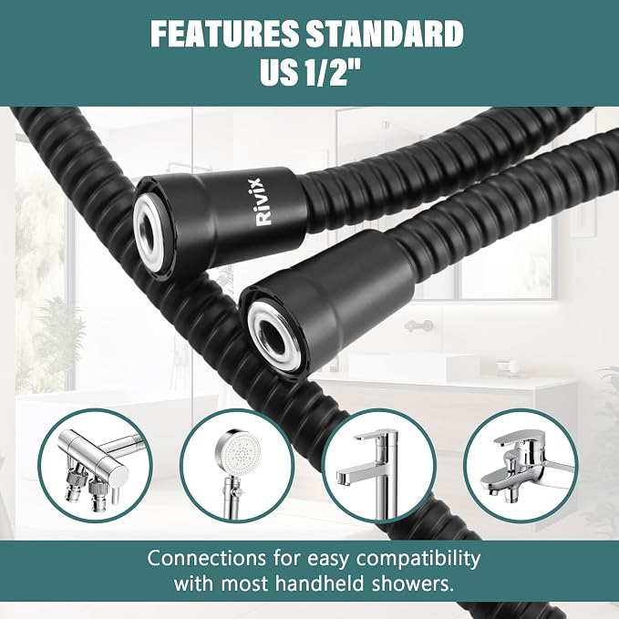 Shower Hose 59-Inch Extra Long Shower Hose-Replacement-PVC Encapsulated - Image 5