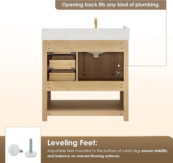 ALTAIR 36 Bathroom Vanity with Sink Mordern Pre-Assembled Single Vanities - Image 9