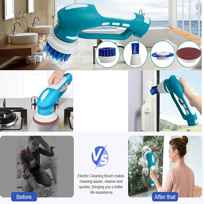 Cordless Power Scrubber for Cleaning Tile/Floor/Sink/Shower/Bathroom/Kitchen - Image 6