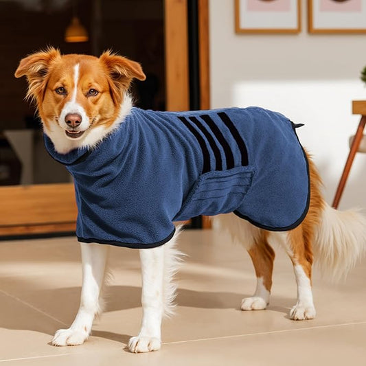 Microfibre Dog Bathrobe Towel Wrap Super Absorbent Dog Drying Coat Bath Robe by HezzLuv