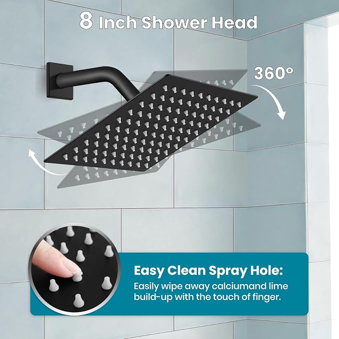 gotonovo Shower System with Tub Spout Wall Mounted Rain Shower Head and Handle - Image 5