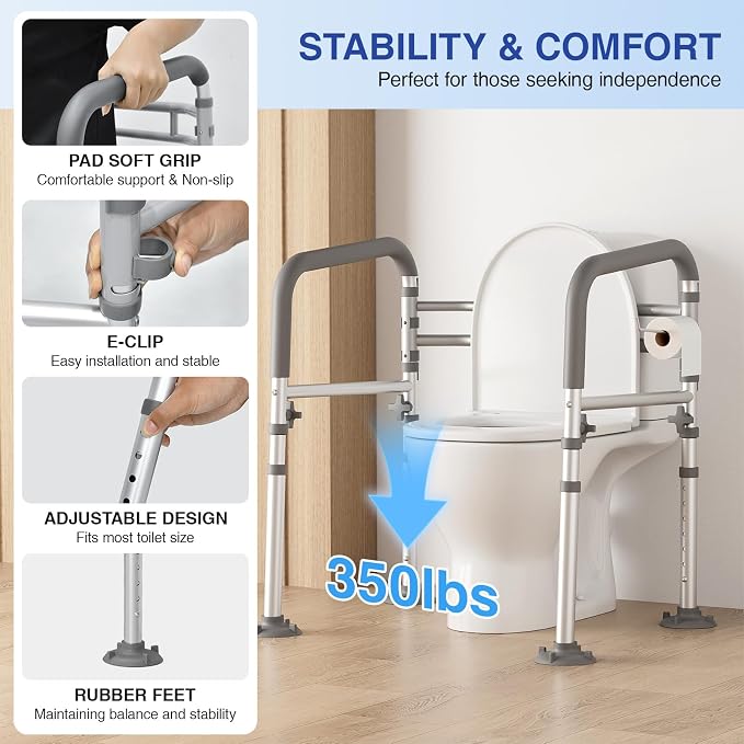 Foldable Toilet Safety Rails for Seniors - Image 3